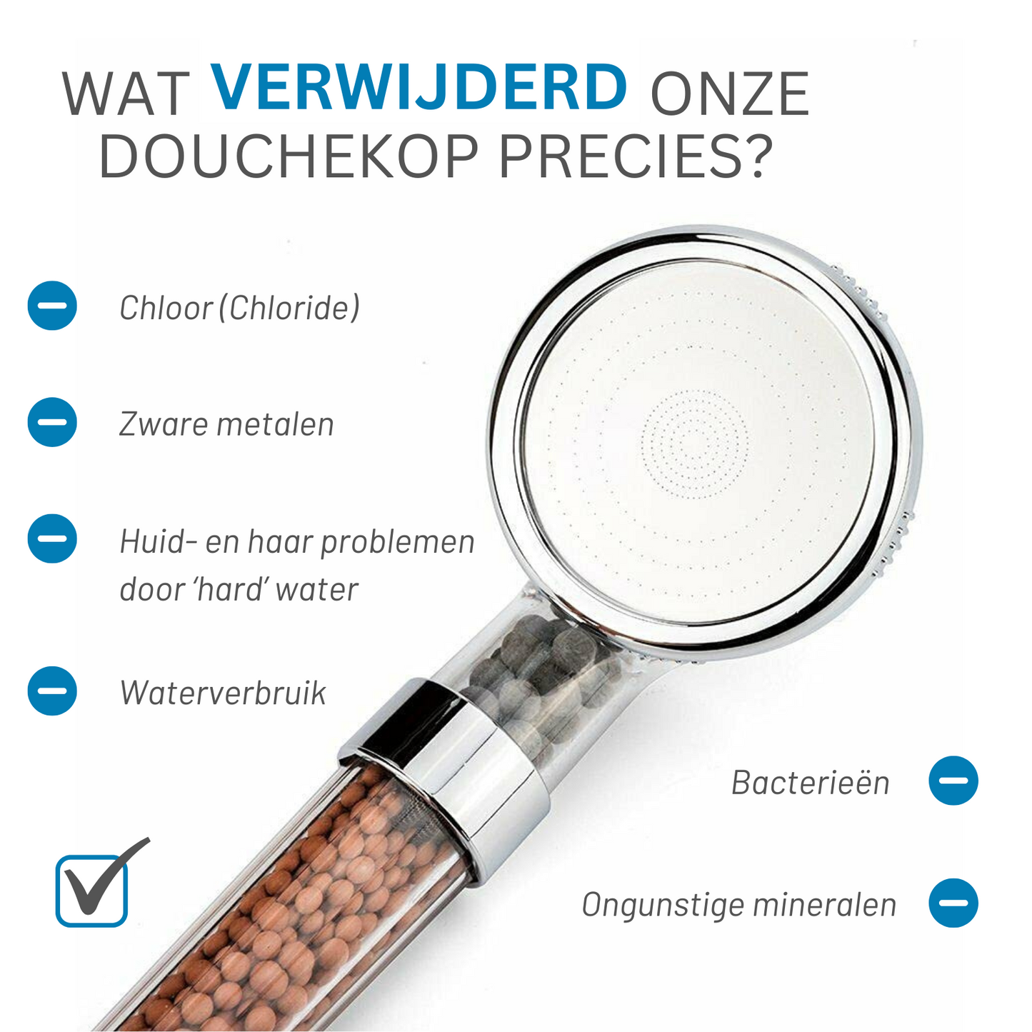 Waterbesparende douchekop | Zuinige douchekop | Spaar douchekop | Douchekop filter